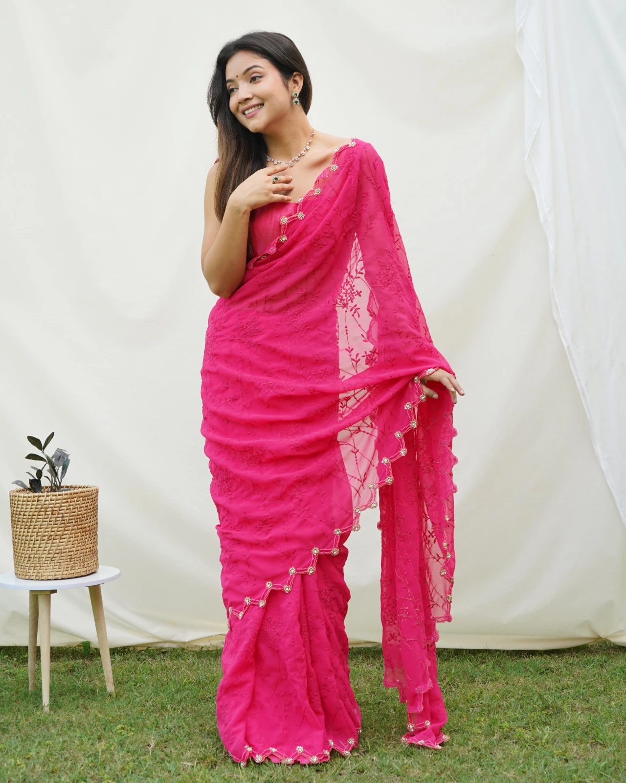 Vardan Ethnic Designer Georgette Handwork Saree Wholesale Catalog — Wholesale Sarees, MPA wholesale from Surat — view 2